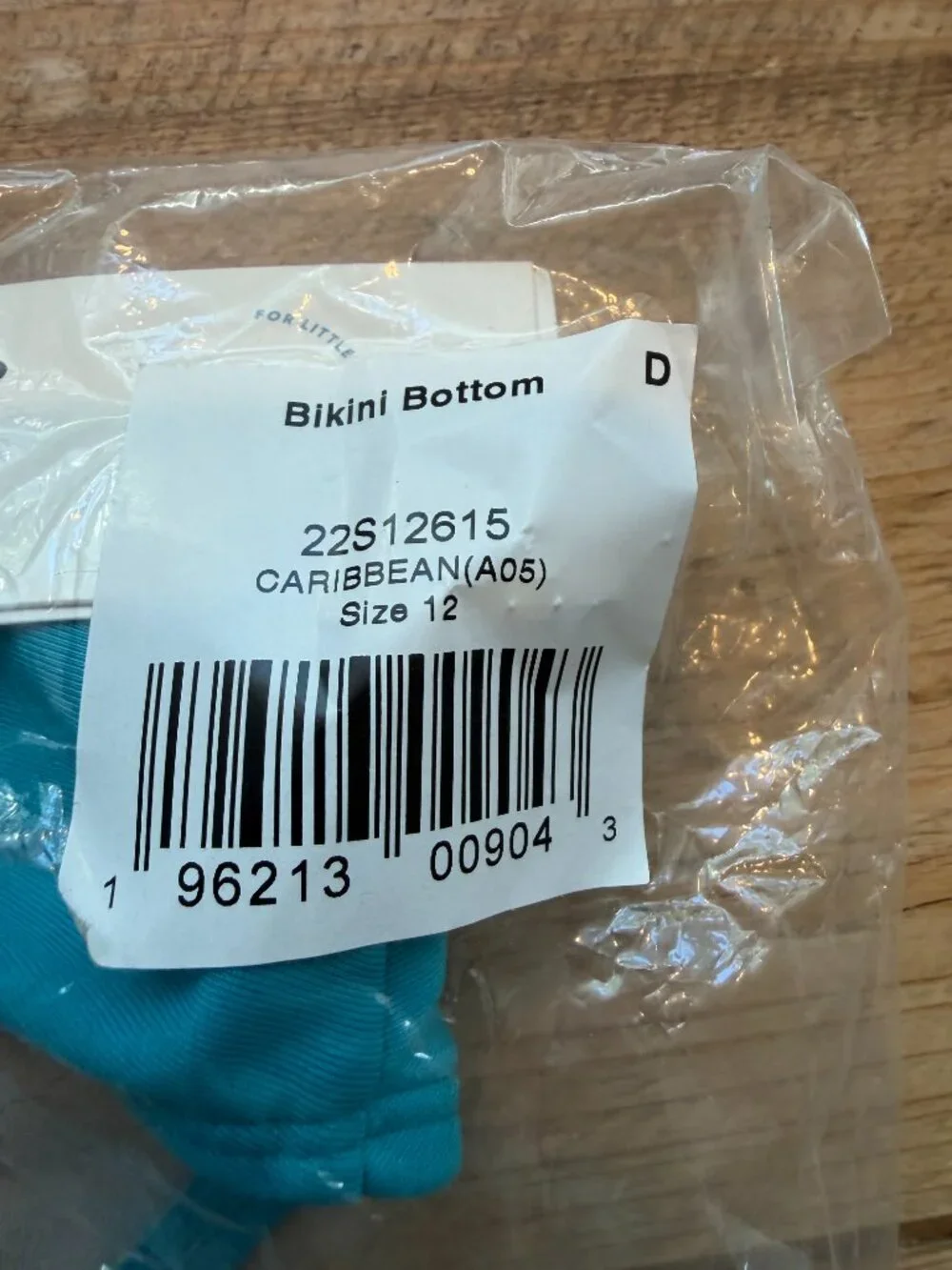 NWT Tea Collection Bikini Bottom Swim Caribbean Teal Size 12